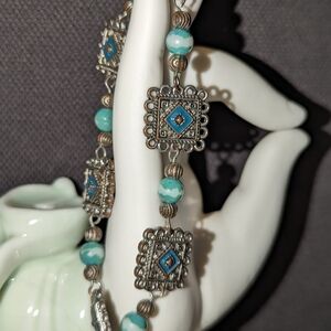Vintage Enamel And Glass Bead Bohemian Style Bracelet